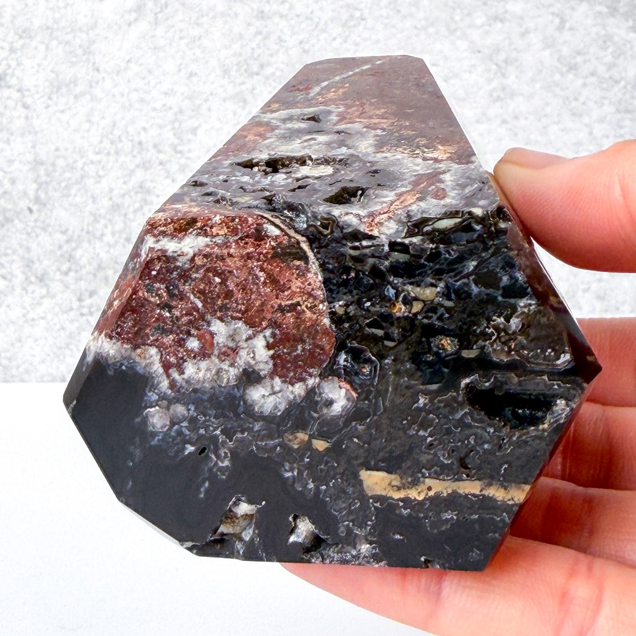 モザイクカルセドニークォーツ01 タワー ＊ Mosaic Chalcedony ＊ 天然石