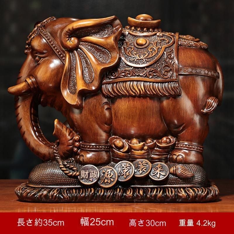 ガネーシャ像 金と赤 約30cm