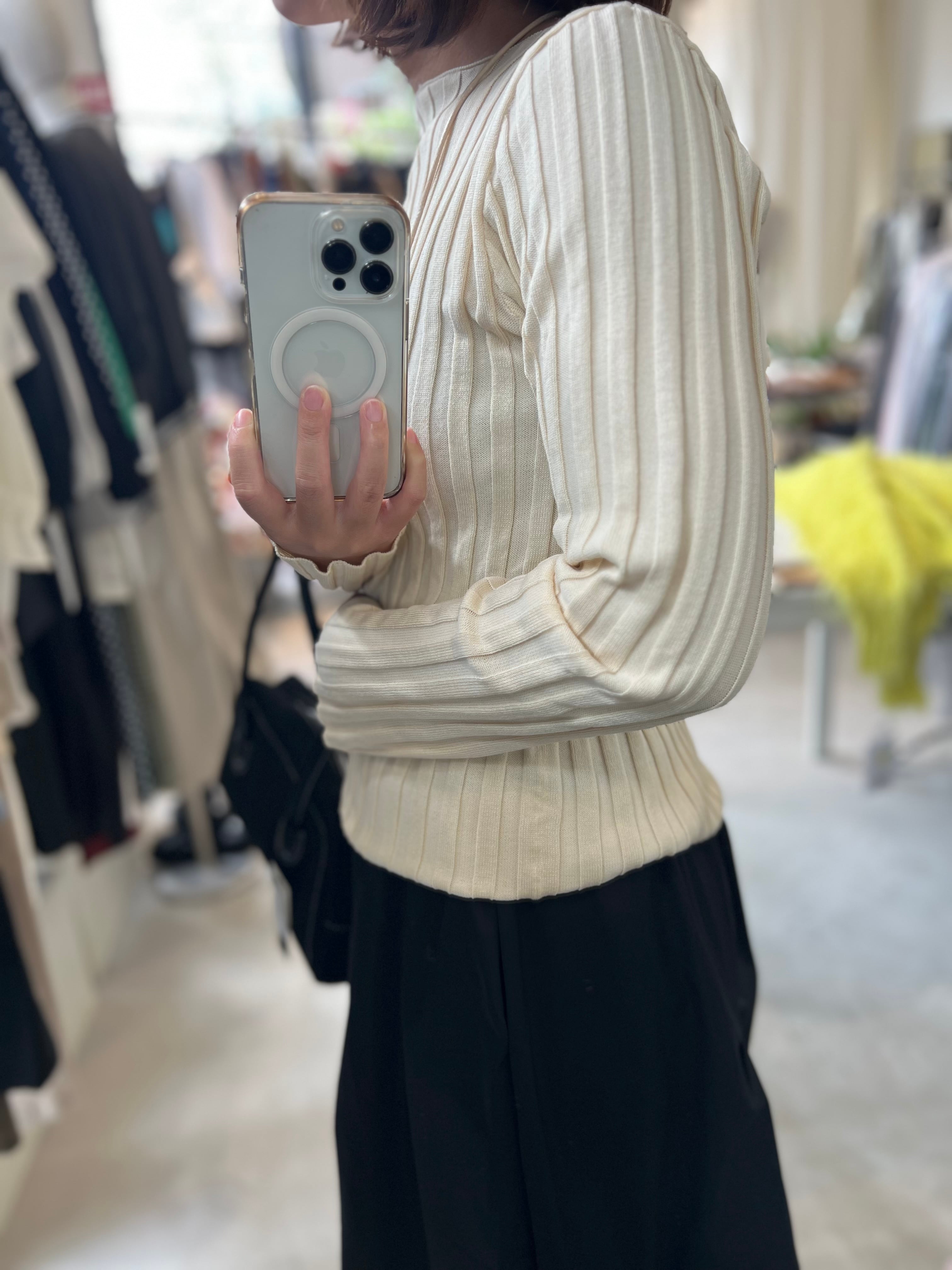 【 SELECT】ワイドリブボートネックプルオーバー 19-0444