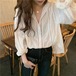 【送料無料】 シフォン シャツ ブラウス l トップス デザイントップス ドット柄 ステッチ レトロ 長袖 韓国 春 夏 秋 10代 20代 30代 40代 ホワイト 白 大人 きれいめ トップス コーデ こなれ感 ルーズ感 デザイン性 大人カジュアル レトロ おしゃれ レース 透け感 シフォン 学生 通学 オフィス ビジネス フォーマル 通勤 OL デート 韓国 ファッション レディース ブラウス 人気 新作 モテ カジュアル スタイル 新作 人気 安い 袖あり お姉さん かっこいい 綺麗め