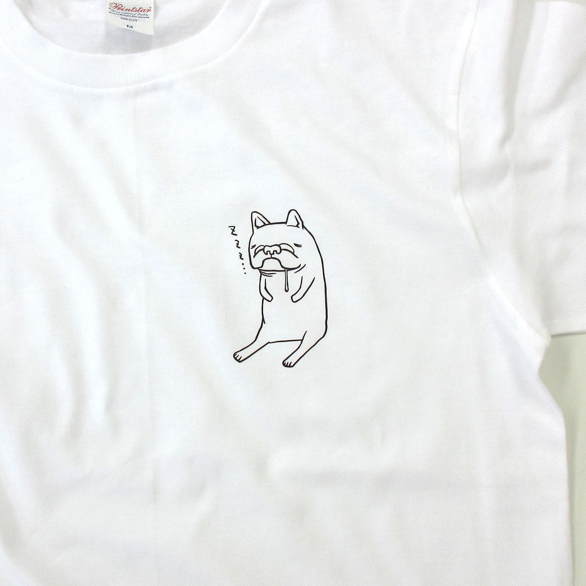 フレブル おすわり居眠り Tシャツ dog29 イラスト 犬 フレンチブルドッグ