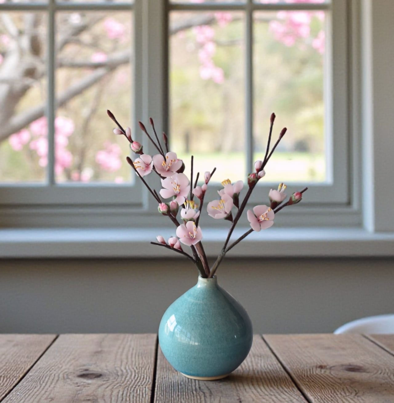 ◇粘土のお花◇ 梅【花瓶 信楽焼】 U1382 | oldfantasy