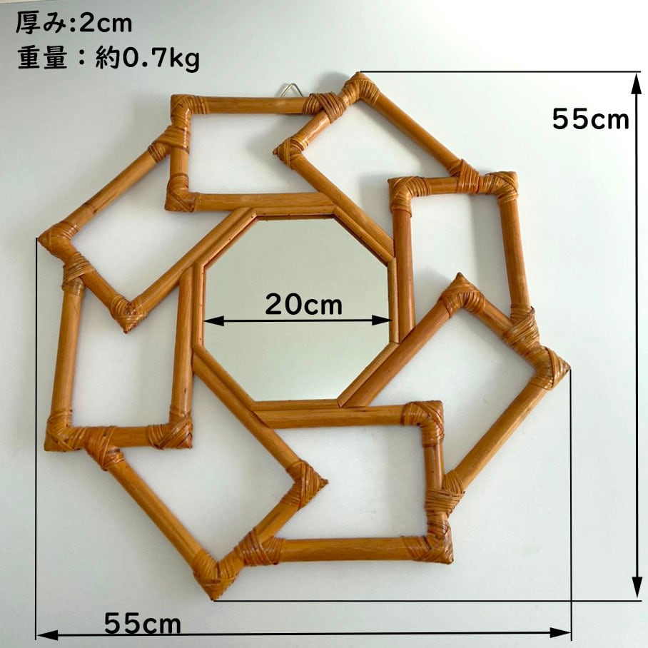 壁掛け ラタンミラー ラタン ミラー 壁掛け（RTA-798） | Naturalsoul