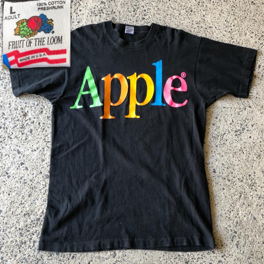 XZ117 Tシャツ アップル Apple 企業T アドT マック ロゴ L 