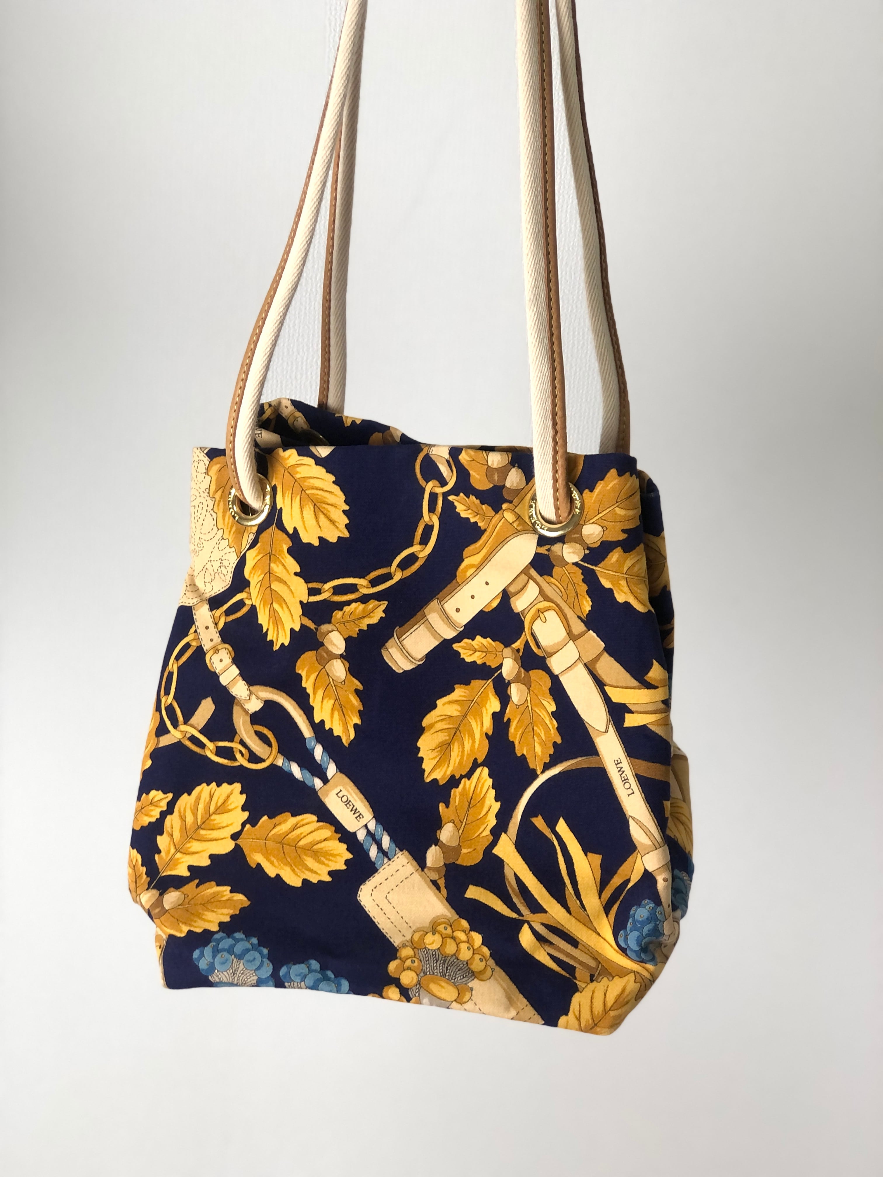 LOEWE ロエベ 総柄 ハンドバッグ ネイビー キャンバス vintage