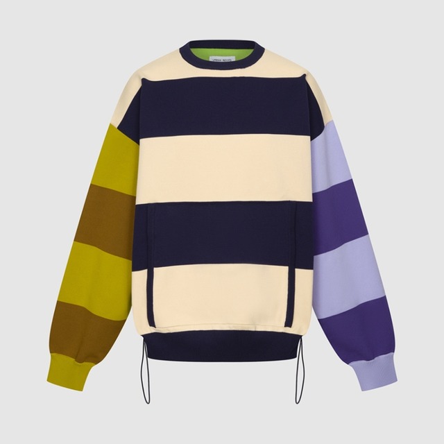 Striped drop shoulder knit A00097