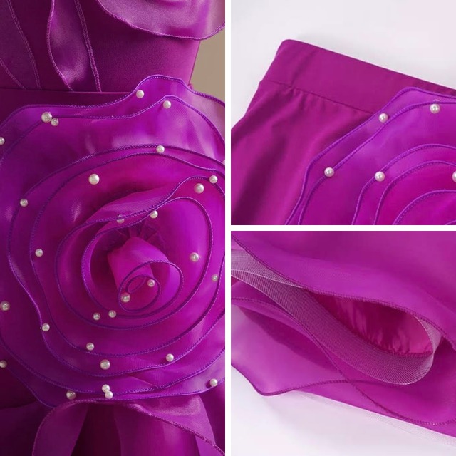 フラワーモチーフ シアーフリル エレガント ダンススカート 3col　D00634