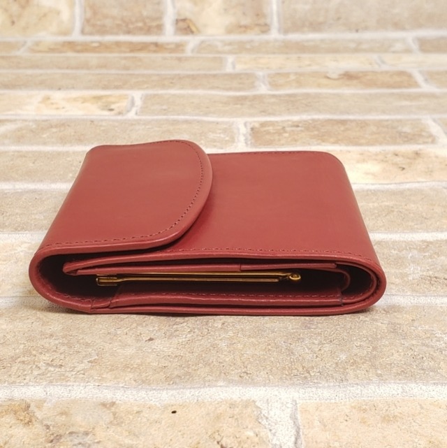 超美品 オールドコーチ ☆ レザー がま口 折財布 レッド ウォレット  