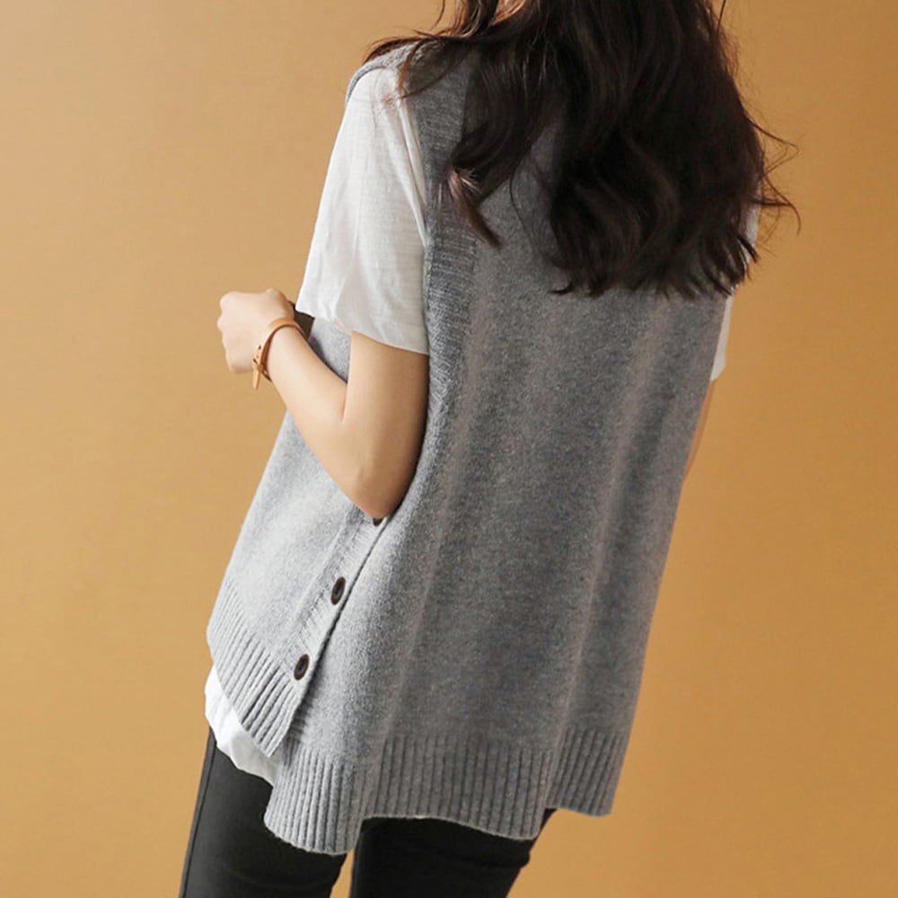 ニット ベスト レディース 韓国 春秋冬 トップス レイヤード 重ね着 おしゃれ 大人 きれいめ かわいい ゆったり 体型カバー シンプル 大人可愛い 大人女子