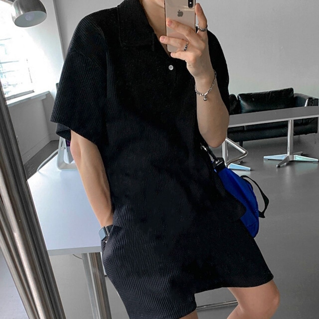 ルーズワッフルポロシャツ MT0080433