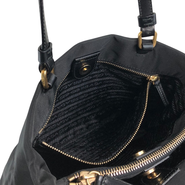 PRADA プラダ トートバッグ ブラック トライアングルロゴ ナイロン vintage ヴィンテージ オールド i7j56x