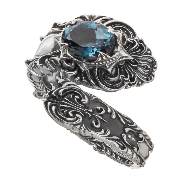 ロンドンブルートパーズスプーンリング15～23号メンズサイズ　ACR0299　London Blue Topaz Spoon Ring Size 15～23　Mens size/シルバーアクセサリーブランドsilver jewelry