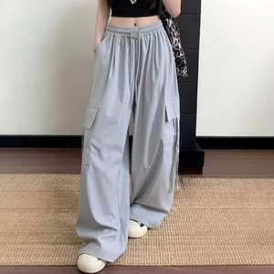 カーゴパンツ パラシュートパンツ レディース ワイドパンツ 韓国 ストリート Y2K ワークパンツ ジョガーパンツ ハイウエスト ウエストゴム 着やせ 体型カバー ルーズ ミリタリー ボトムス [LS-CGP030]
