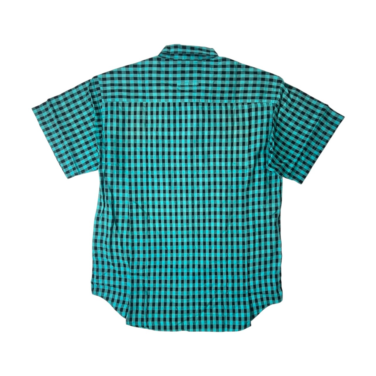 PIERRE BALMAIN ピエールバルマン チェック柄 半袖シャツ L/ミント ブラック/日登美/ビンテージ 90s