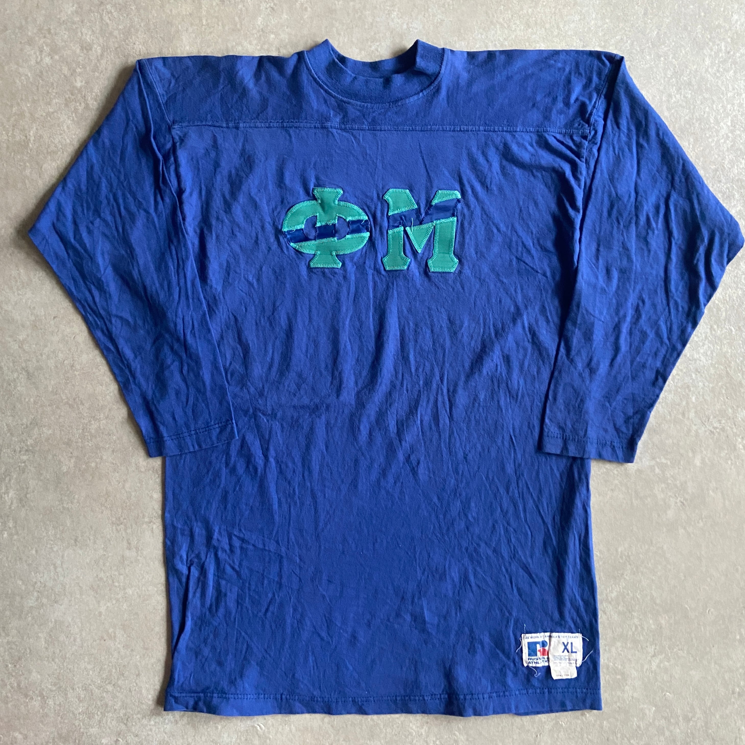 1980s RUSSELL Football Tee XL Made in USA H332