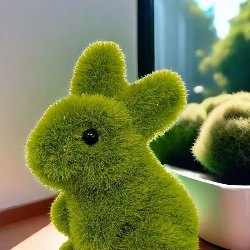 ガーデンオブジェ うさぎ フェイクモス 可愛い 置物 2点セット