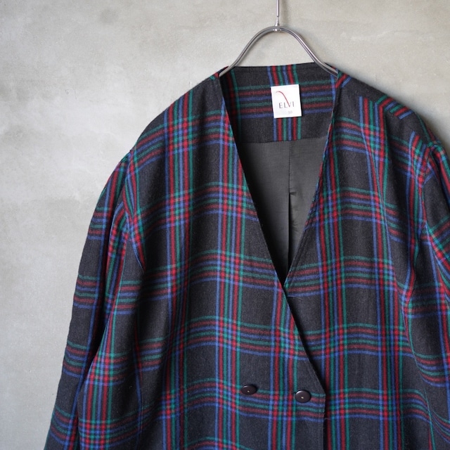 90’s “ELVI” No Collar Double Brest Jacket