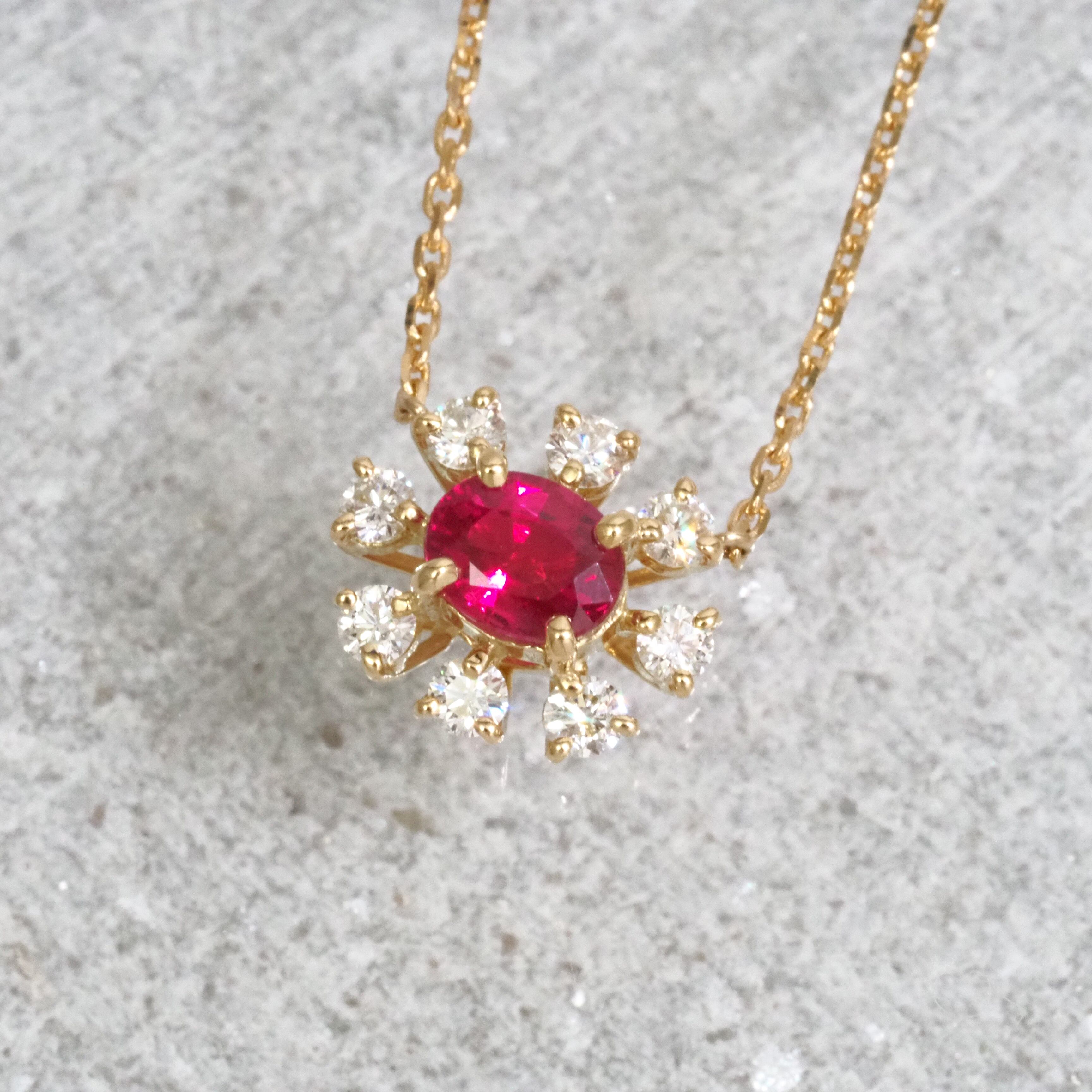 yukiko ⭐️K18 ダイヤモンド　エメラルド　ルビーペンダント yukiko ⭐️K18 ダイヤモンド エメラルド ルビーペンダント yukiko