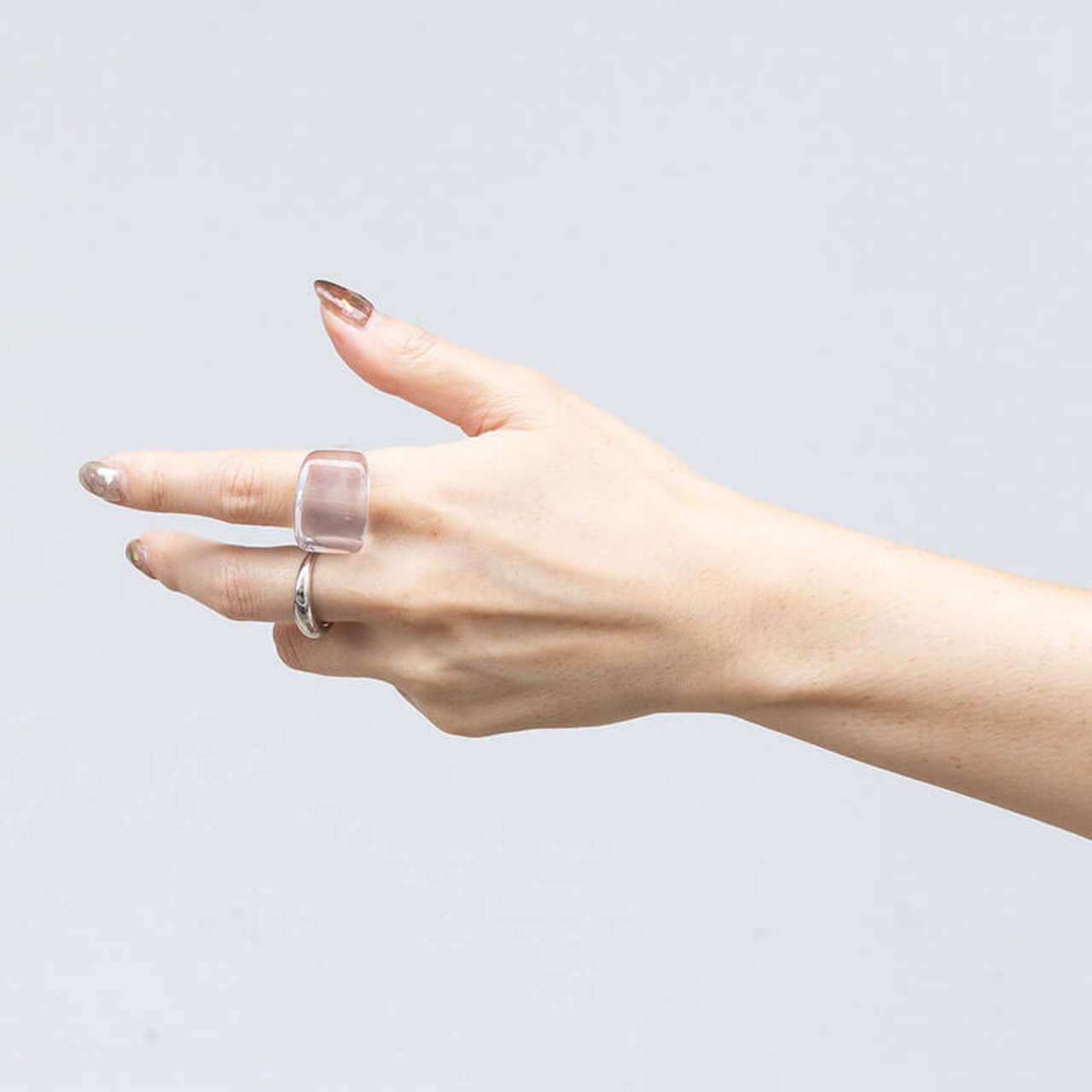 【ネコポス便】アクリル スクエア ボリューム リング(0390)