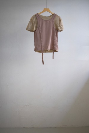 2piece Layered Tank Tee  / BEIGE