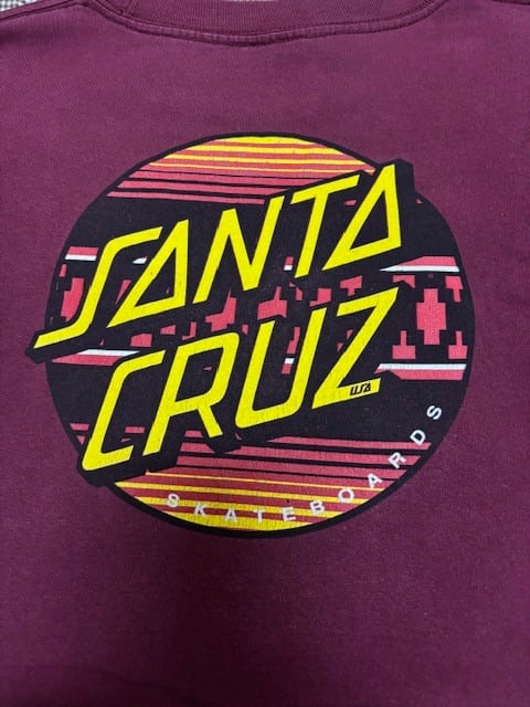 90s SANTA CRUZ サンタクルーズバーガンディ スウェット M
