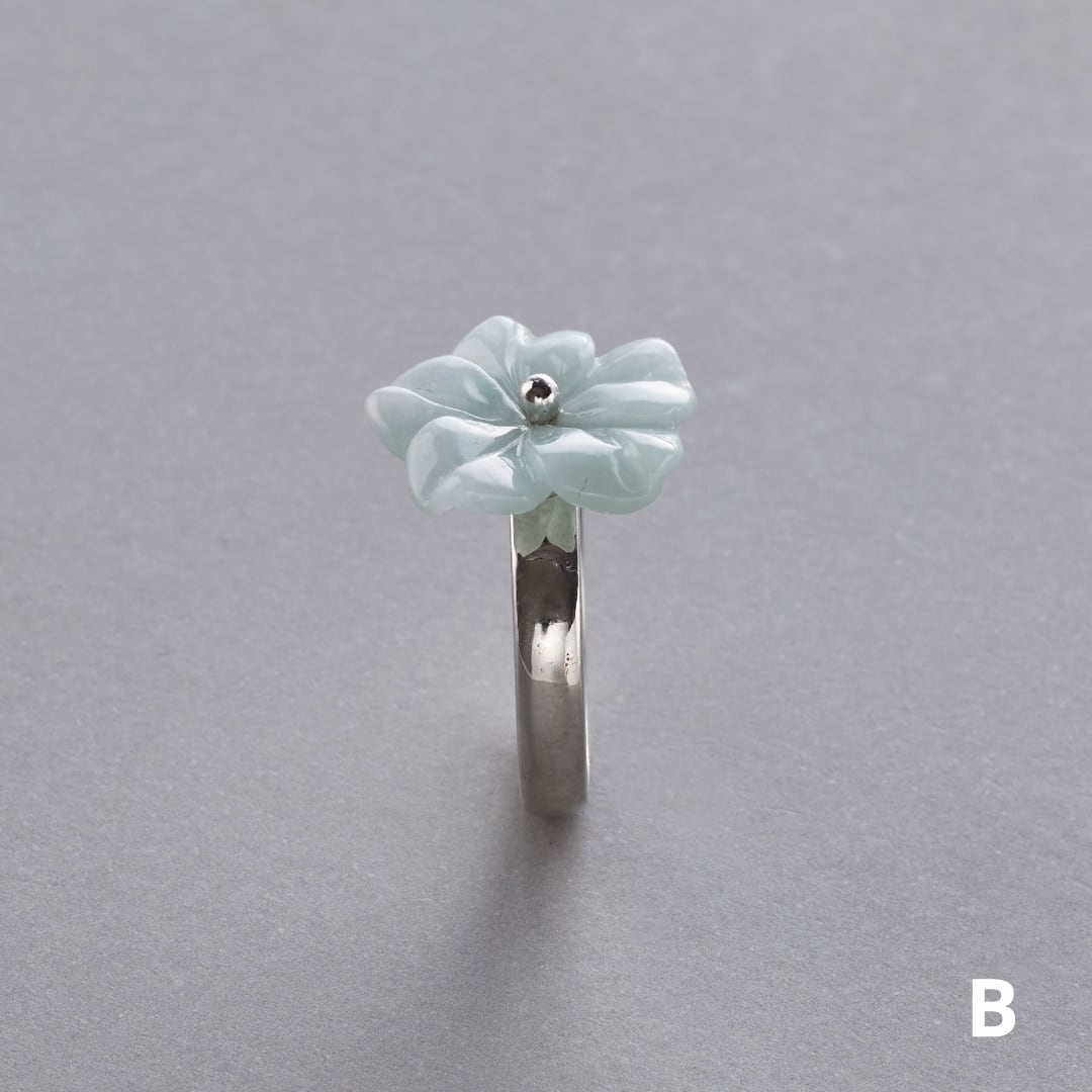 翡翠のお花リング SV flower A貨翡翠 jd_rg1838 | 【MeiNu（メイニュウ
