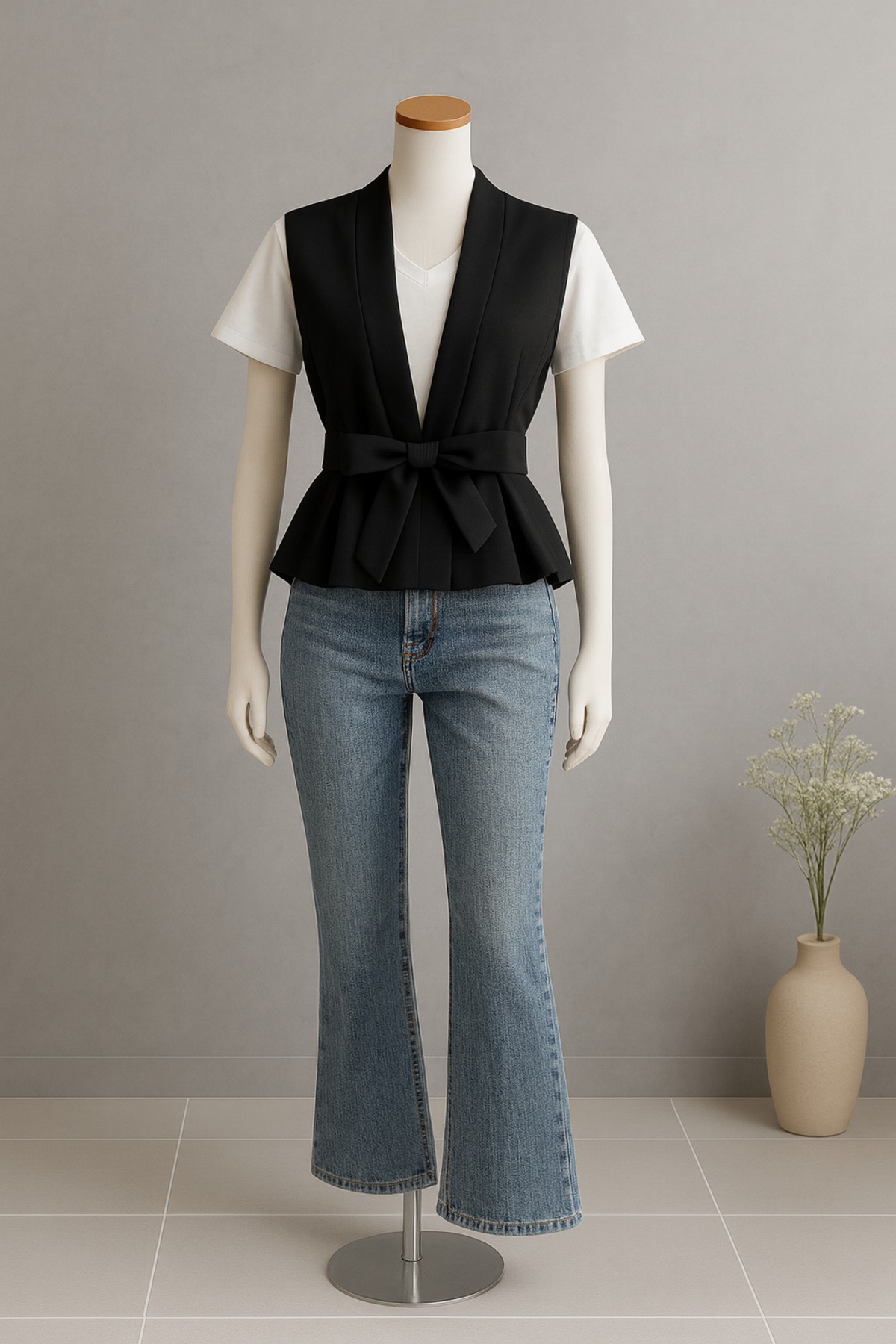 45rpm pale&chou パトアシュ　リネンフリルベスト サイズ2 45rpm pale&chou パトアシュ リネンフリルベスト サイズ2