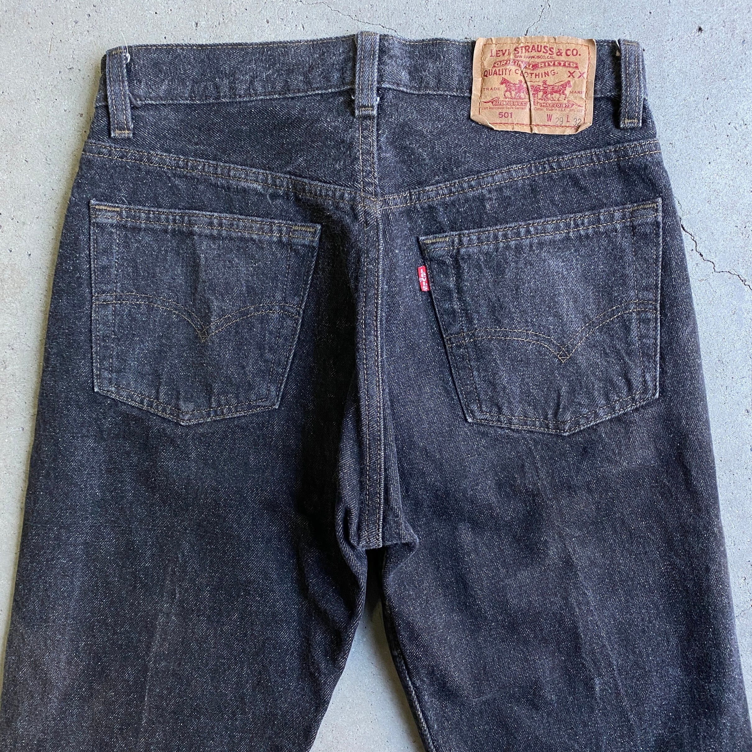 USA製 80年代 Levi's リーバイス 501-0658 先染め ブラックデニム