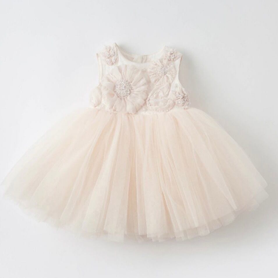 【70-160cm】Dave & Bella フラワーノースリーブチュールドレス【050417】