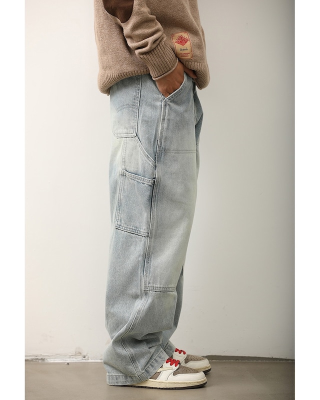 Loose Fit Wide Leg Denim Pants x00390