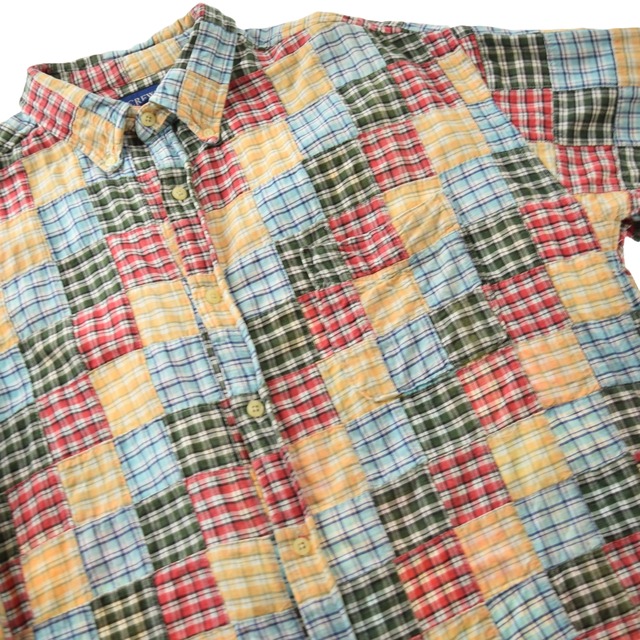 90s HONEY BREAD パッチワークシャツ ブルゾン型 再構築