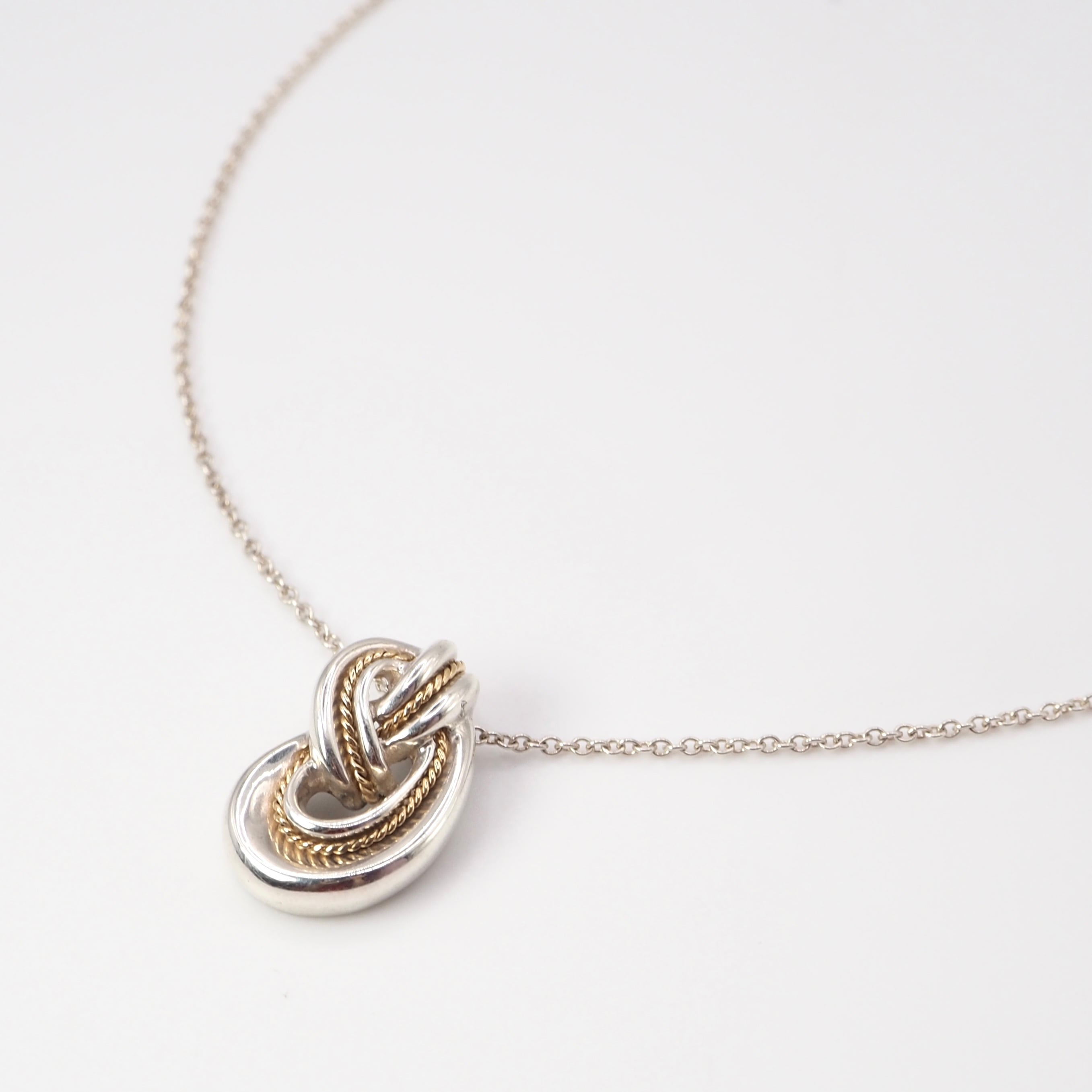 Tiffany&Co. ツイスト ノット ネックレス シルバー925 K18 