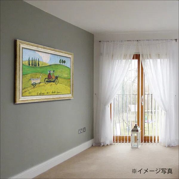 サムトフト「アヒル送迎サービス」Ｌサイズ ゲル加工アート アートフレーム 絵画 インテリア