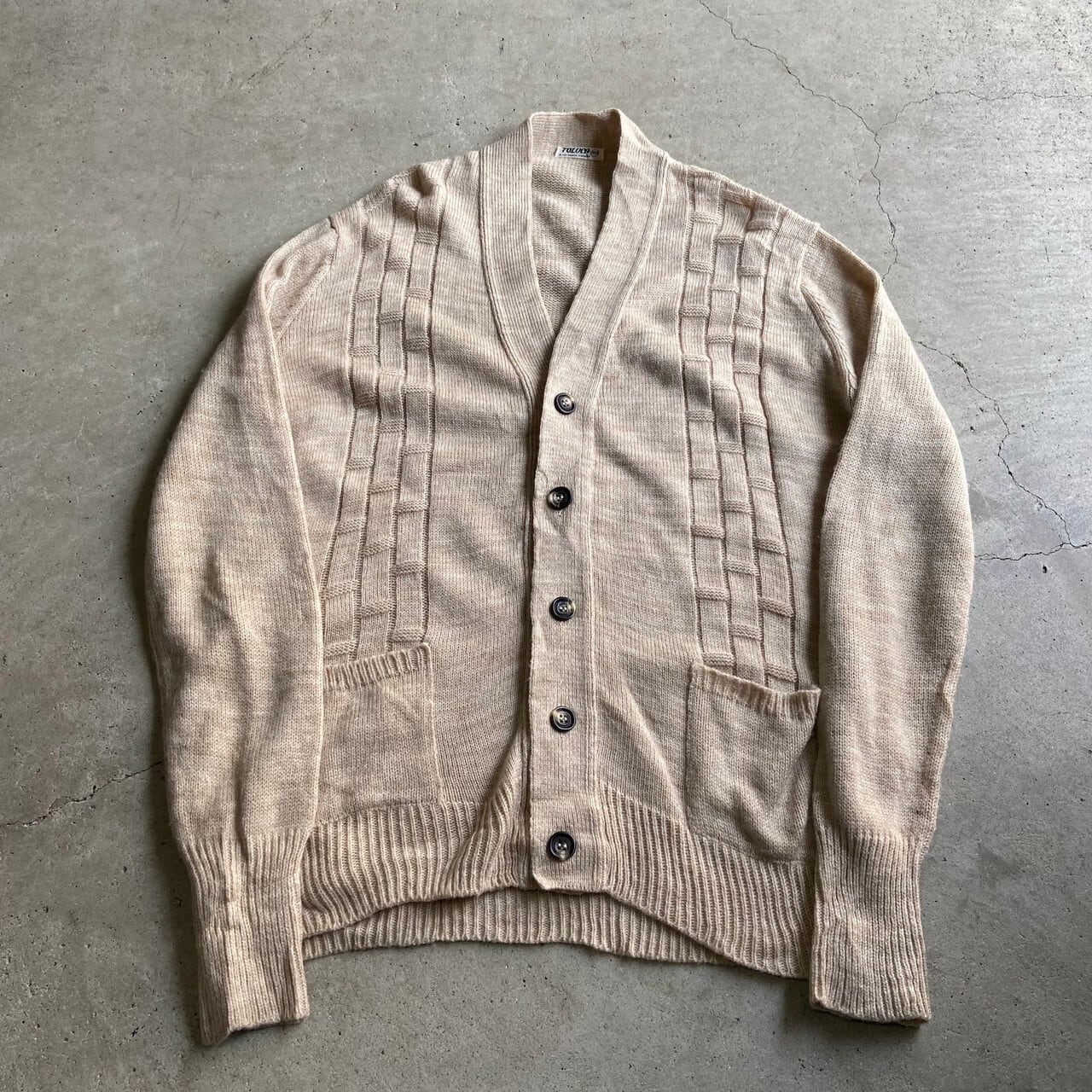 ユーロブランド ウール アクリル ニットカーディガン メンズl相当 古着 ベージュ ブラウン ニットセーター Cs29 50 Cave 古着屋 公式 古着通販サイト