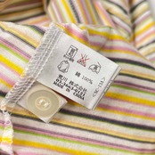 Paul Stuart ポールスチュアート ボーダー 半袖 ヘンリーネックシャツ L/マルチ レディース