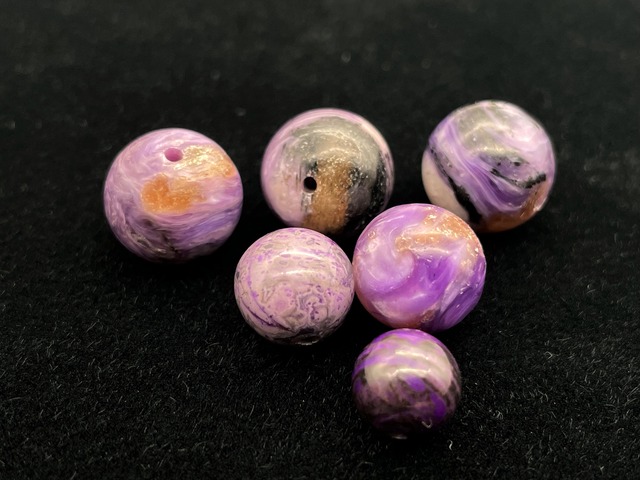 ハンドメイドビーズ素材セット（チャロアイト）