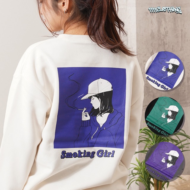 ◆SMOKING イラスト スウェット◆ir-746422