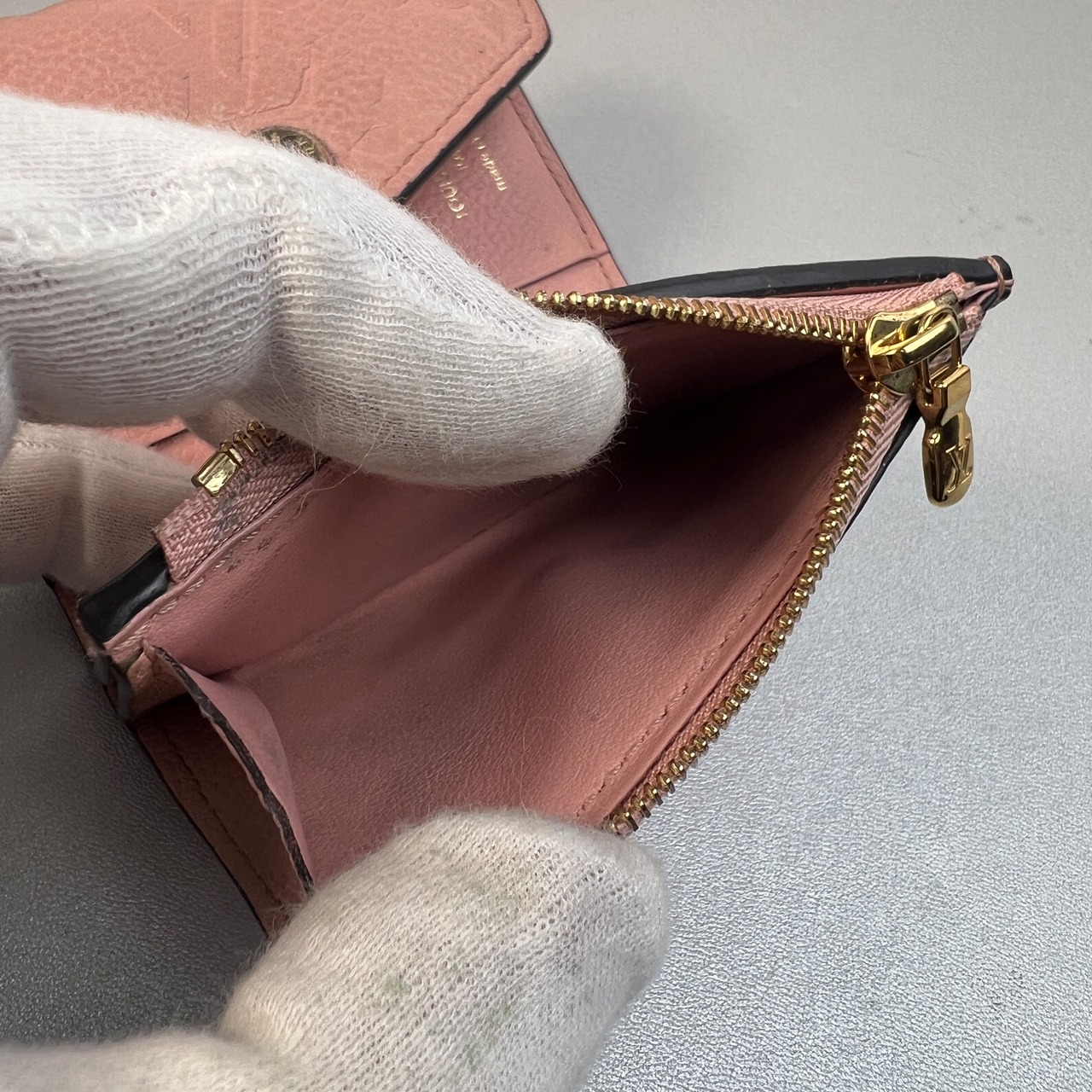 LOUIS VUITTON ルイヴィトン ﾎﾟﾙﾄﾌｫｲﾕｿﾞｴ SP3168  レザー 三つ折り財布 ピンク A-11487