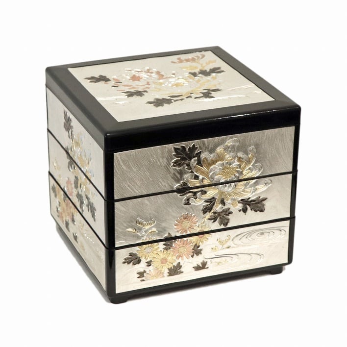 本漆 重箱 本金 純金 未使用 おせち 菓器4段 （Amazon.co.jp: 507343 