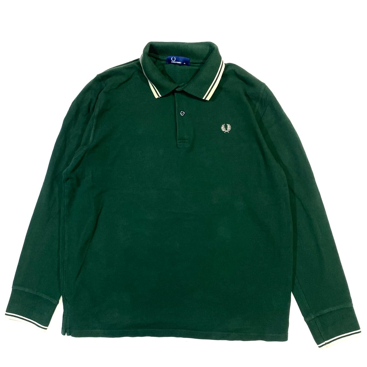 トルコ製 FRED PERRY フレッドペリー 無地 長袖ポロシャツ メンズXL 