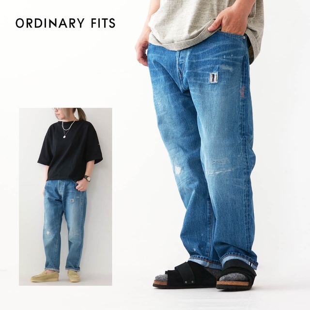 ordinary fits [オーディナリーフィッツ] LOOSE ANKLE DENIM / REMAKE [OF-P175] ルーズアンクルデニム / リメイク・クロップドデニム・テーパードシルエットパンツ・MEN'S / LADY'S [2024SS]