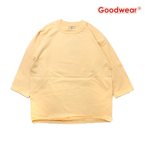 GOODWEAR グッドウェア 3/4 RAGLAN TEE 7分袖 ラグランTシャツ ベースボールTシャツ 7.2oz ヘビーウェイト コットン アメリカ製 メンズ レディース MilkOrange