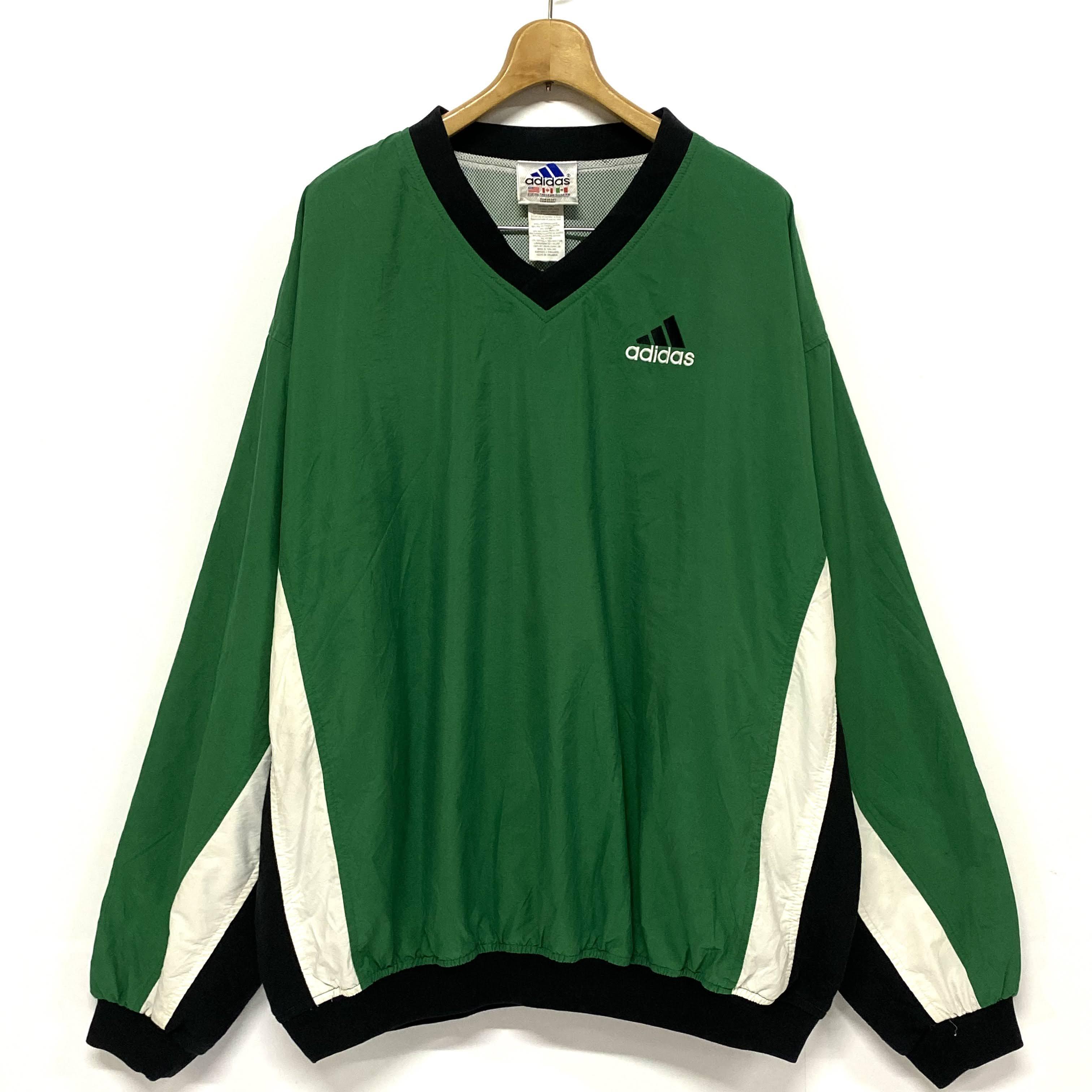 美品 90's adidas フーディ ナイロンプルパーカー メンズXL