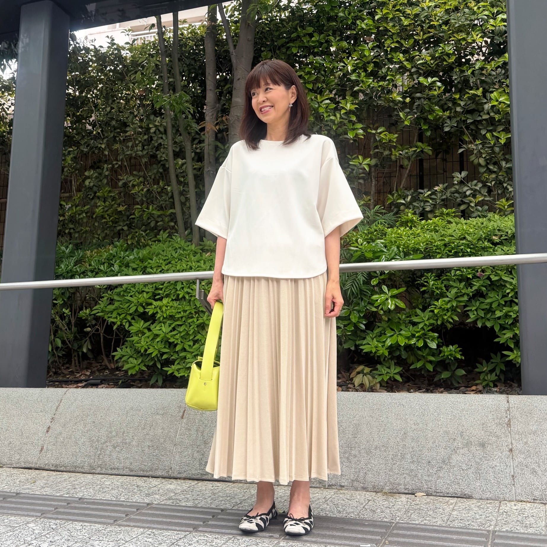 カットジョーゼット 5分袖トップス | precious for us
