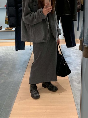 [LIFFEY] minimal wool skirt