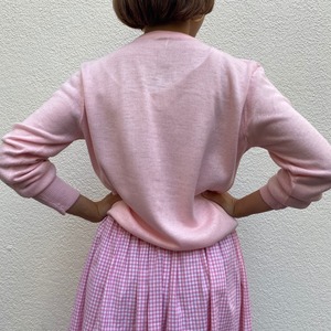 Vintage 50's baby pink plain cardigan