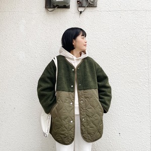 Boa switch wave quilting jacket (khaki)