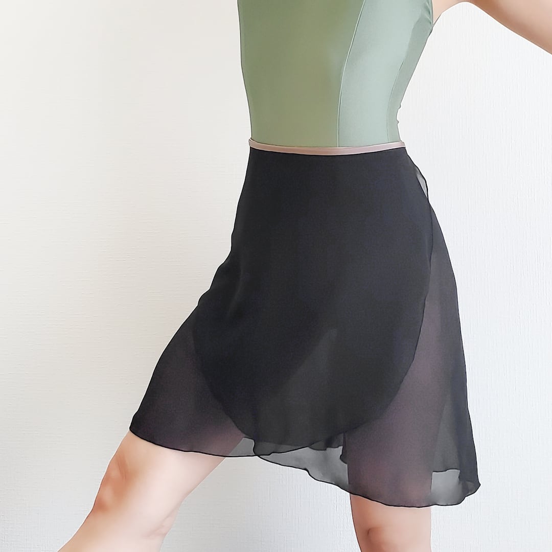 【limited】LONG wrap skirt【ブラック×トープ】