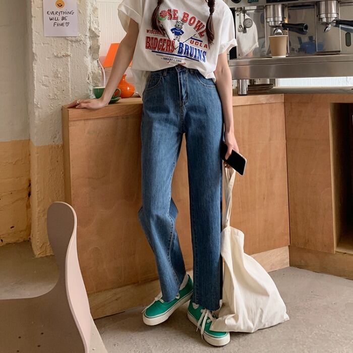 パンツ ハイウェストウェストジーンズ レディーススプリングオータムルーズスリムワイドレッグ 春物 秋物 ワイドパンツ モンロー51573235545