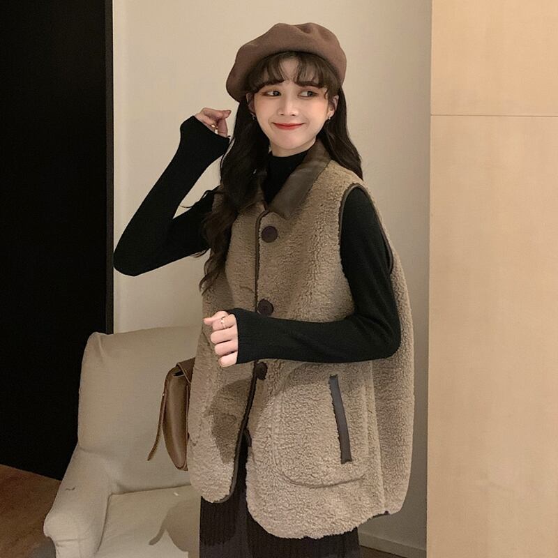 カーキフェイクウールオータムウィンタージャケット 秋物 冬物 ファー 試着室83123685412